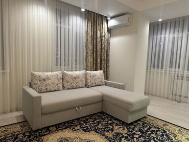 двухъярусная кровать для взрослых с диваном: Угловой диван, цвет - Серый, Б/у