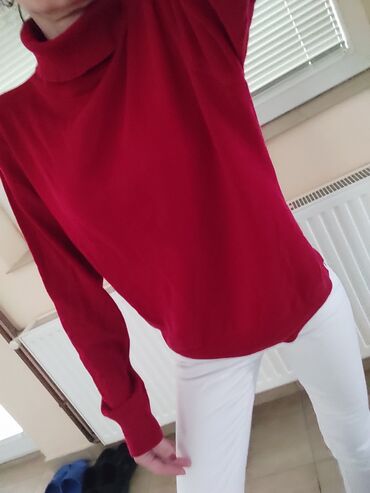 rolke zara: S (EU 36), Cotton, Single-colored, color - Burgundy