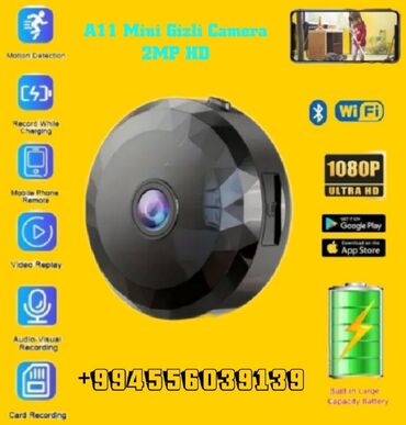 wifi ip kamera: Mini micro ip kameralar 2mp 1080p fhd ultra hd mini casus kamera gecə