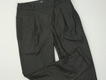 krótkie spodenki czarne z wysokim stanem: H&M, Material trousers for women, size XS (EU 34)