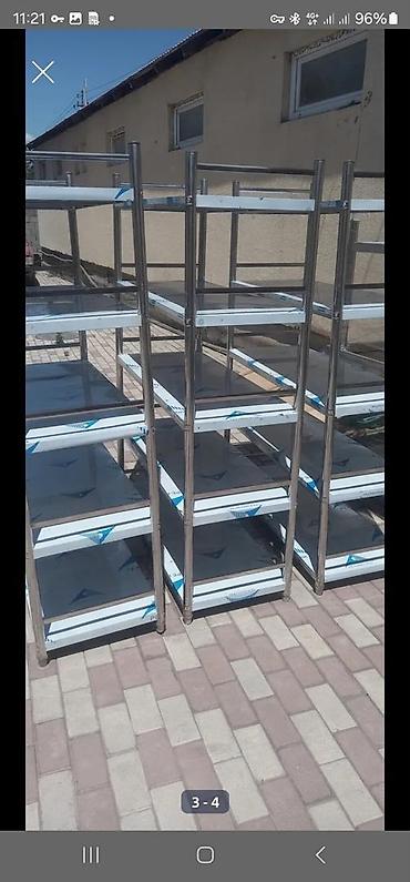 Соода жабдуулары: Стеллажи 4,5этажные стеллажи из нержавеющей стали - Материал: пищевая — 2