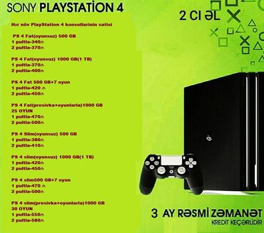 PS3 (Sony PlayStation 3): Playstation 4 konsollari Magazadan resmi zemanetle İstediyiniz sayda