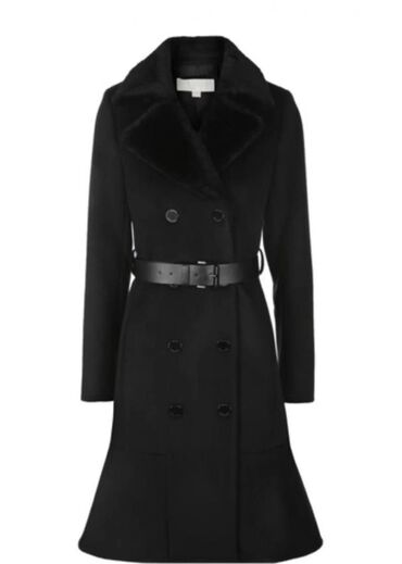 черный пальто: Пальто, Зима, По колено, S (EU 36), M (EU 38)