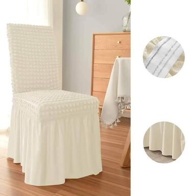 Prekrivači za nameštaj: NAVLAKE ZA STOLICE SA KARNERIMA -6 komada u setu. Cena-3300 dinara — 13