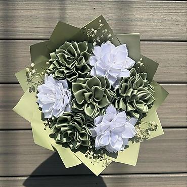 gul toxum satışı: Satınalma üçün əl işi süni gül buketləri - Material: atlas/saten — 2