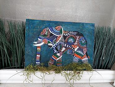 instagram sekilleri: Əl işi rəsm tablo – “Fil” mövzulu Instagram:@art_form.design - — 3