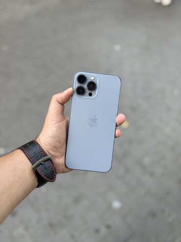 Apple iPhone: IPhone 13 Pro Max, 256 GB, Sierra Blue, Zəmanət, Face ID