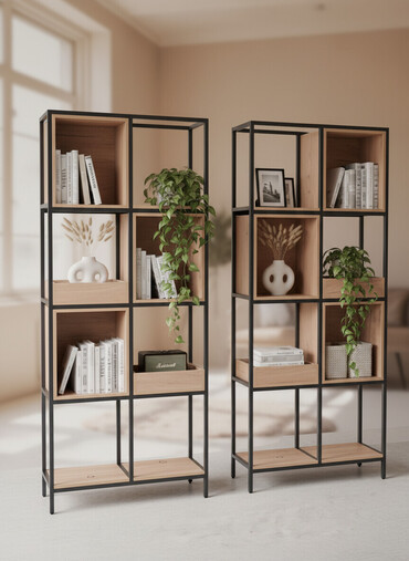 Книжные полки: Металлическая - Тип: Стеллаж - Стиль: Лофт/Индустриальный - Материал — 2