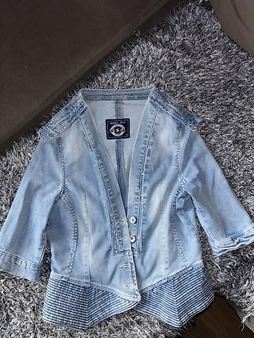 Kožne jakne: Ženska teksas jakna/blejzer – NESSAL Jeans, veličina XL - Svetloplava — 1