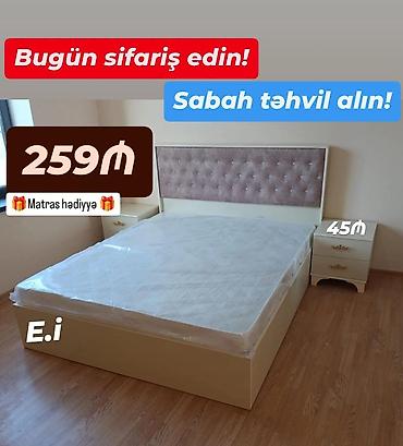 İkili yataq dəsti – zərif başlıq və klassik tərtibat - Yataq: krem