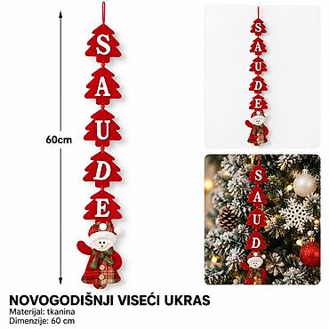 KMT Viseći ukras sneško od tkanine 2905262 Dekorativni božićni viseći