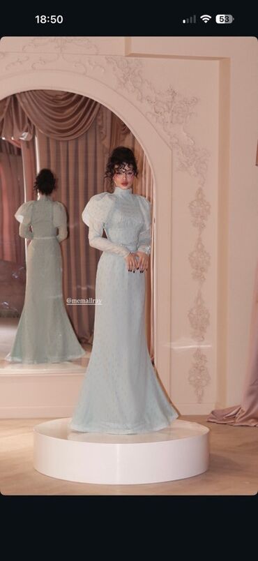 женское вечернее платье: Кече көйнөгү, Узун модель, Шифон, Жеңдери менен, S