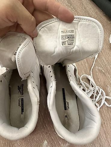 кеды reebok: Кроссовки Reebok, высокие (mid/hi). - Цвет: белый с коричневыми — 3