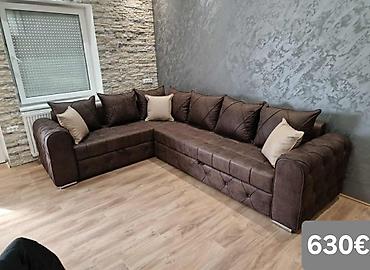 Ugaone garniture: Ugaona garnitura 300×220 cm - Prostrana L‑forma sa dubokim sedištima — 4