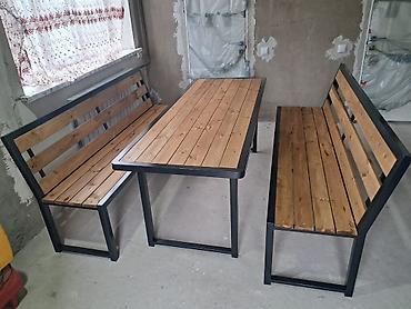 устол: Комплект садовой мебели, Стол, Металл — 1