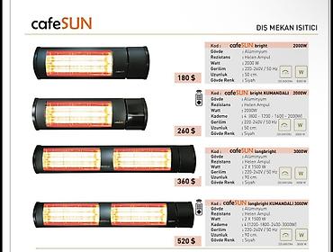 radi̇o: CafeSUN açıq məkan isitmə cihazları Modellər və xüsusiyyətlər: - — 1