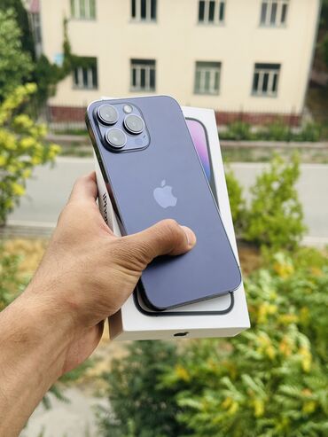 электроплита бу купить: IPhone 14 Pro Max, Колдонулган, 128 ГБ, Deep Purple, Кабель, Куту, 100 %