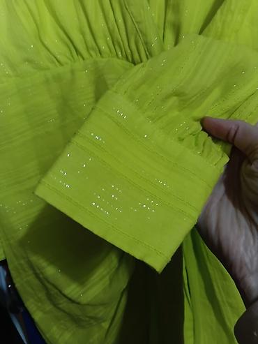 Haljine: Neon zeleno haljina-košulja sa resamam m do l - Model: midi — 5