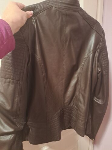 mont jakne cena: Kozna jakna braon