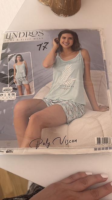nişan paltarları: Lindros Home & Sleep Wear qadın pijama dəsti - Model: 60027 - — 1