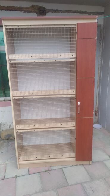 3 qapılı dolablar: Açılan, 1 qapı Düz dolab, Kitab dolabı