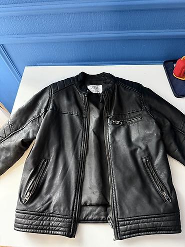 Kurtkalar: ZARA uşaq üçün dəri effektli qara biker gödəkçə - Brend: ZARA — 1