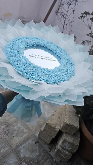 payız dekorları: Güzgülü suni 101 gül buketleri. İsteye uyğun hazırlanır — 9