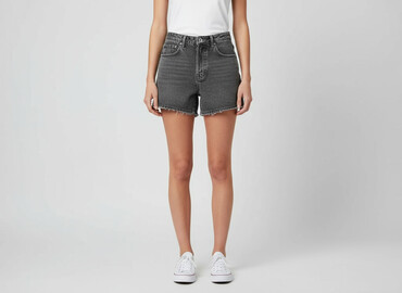 krótkie spodenki jeansowe damskie z wysokim stanem: Denim, Shorts for women, size XS