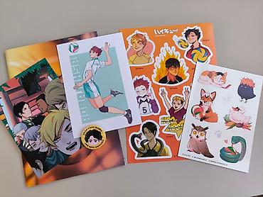 мерч: Зин (мини-артбук) по аниме Волейбол с набором мерча. Haikyuu Zine с — 4