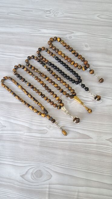 Təsbehlər: Təbii daşlardan hazırlanmış tesbih - Material: şəffaf-qonur tonlarda — 16