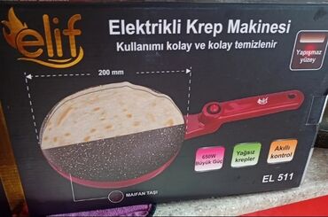 pambıq aparati: Elif elektrikli krep makinesi, asan istifadəsi və təmizlənməsi ilə