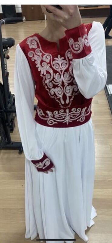 прокат национальных платьев: Бий көйнөгү, 44, 46 (M), түсү - Кызыл