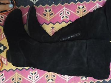 pol sapaski: Qadın dizüstü çəkmələr – qara süet - Model: over-the-knee (dizdən — 4
