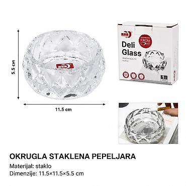 KMT Luksuzni stakleni pepeljara – urezani uzorak - Brend: Kmt style -