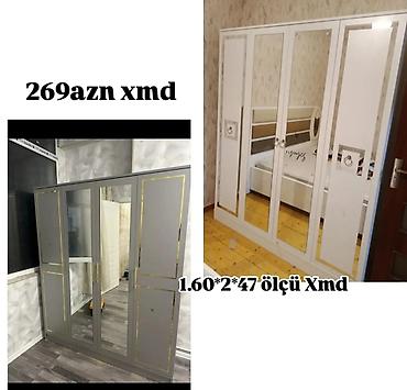 lovhe: Güzgülü paltar dolabı - Ölçü: 1.60 m (eni) × 2.00 m (hündürlük) × 47 — 1