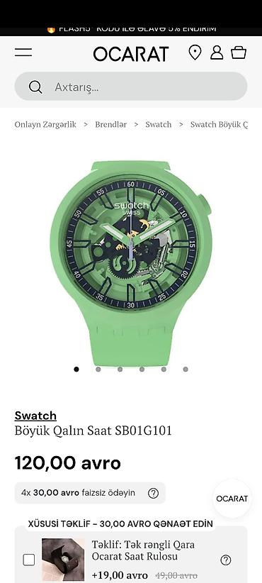 duvar saati: Swatch Big Bold Quartz Saat – SB01G101 (Swiss Made) Arginaldı limitnən — 3