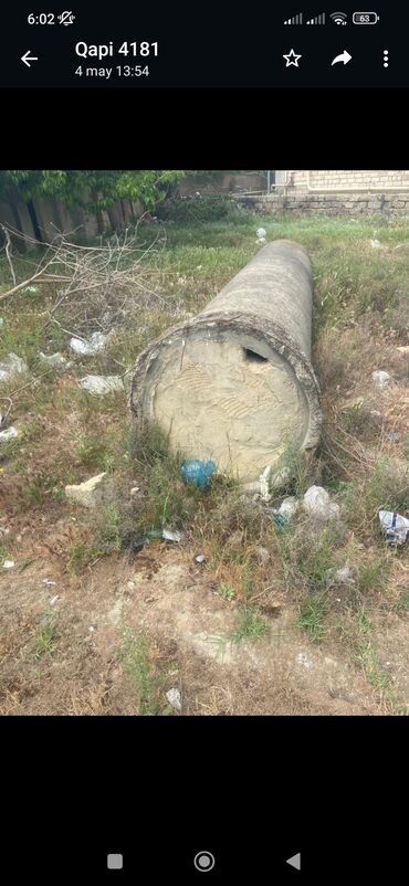 su borulari qiymetleri: 🚨🚨🚨Kalodis satılır qiyməti 150 manat uzunluğu 5 metr qalınlığı 80 sm