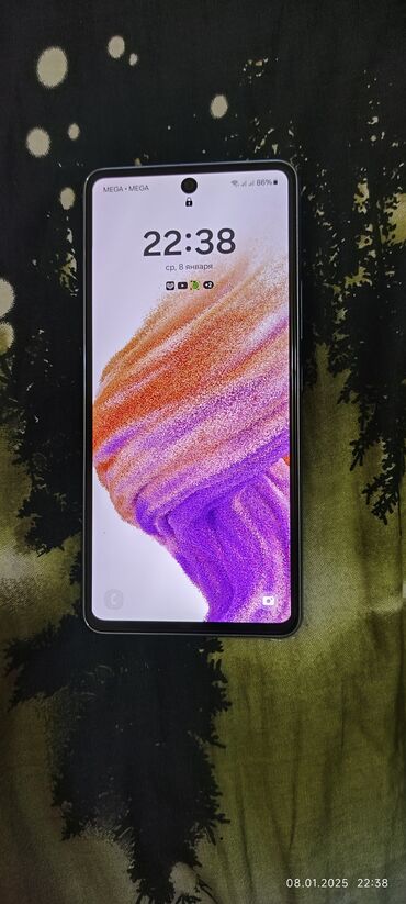 Samsung: Samsung Galaxy A53, Б/у, 256 ГБ, цвет - Голубой, 2 SIM