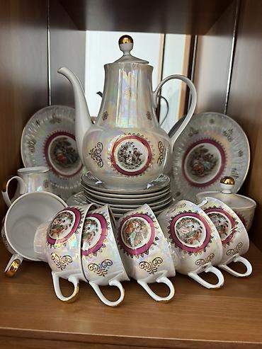 sud separatoru: Çay dəsti, rəng - Ağ, Farfor, 6 nəfərlik — 1