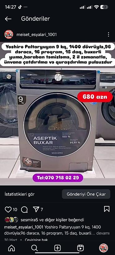 Paltaryuyan maşınlar: Paltaryuyan Anbardan satiş.Qimətlər aşagida qeyd olunub.Ünvana — 138