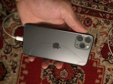 купить айфон 11: IPhone 11 Pro, Колдонулган, 64 ГБ, Space Gray, Кабель, 73 %