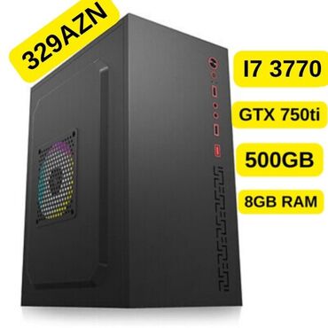 Masaüstü kompüterlər və iş stansiyaları: Gaming PC i7 3770 Gtx 750 ti Asrock H61M plata 8GB Ram 500GB Hdd