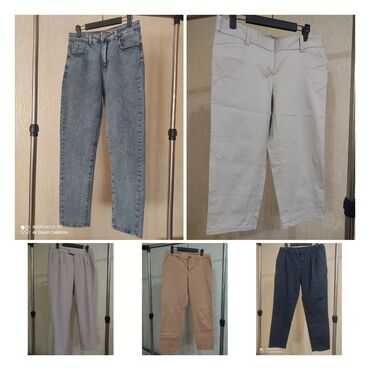женские джинсовые капри: Повседневные брюки, Капри, Турция, Хлопок, Средняя талия, Лето, S (EU 36), M (EU 38)