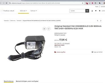 Utikači: Originalni punjač/adapter za brijače Carrera Model: SW-026080EULD — 4