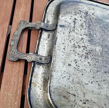 Staro posuđe i escajg: Vintage veliki posrebreni predratni poslužavnik 57 cm!. Vintage veliki — 11