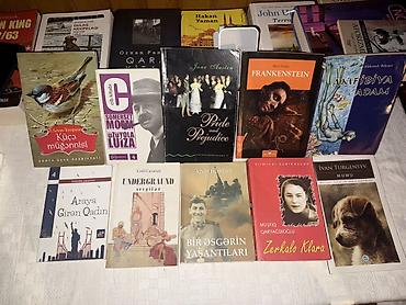 Bədii ədəbiyyat: Kitabların istənilən 1 ədədi 1 azn. Tək-tək satılmır. Minimum 5 kitab — 1