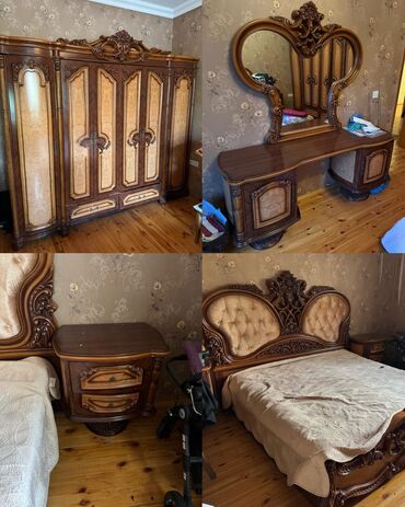 Yataq otağı dəstləri: İkinəfərlik çarpayı, Dolab, Komod, İşlənmiş