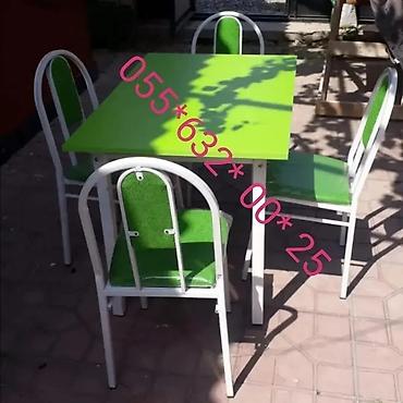 kafe stul: Mətbəx üçün, Yeni, Açılmayan, Kvadrat masa, 4 stul — 8
