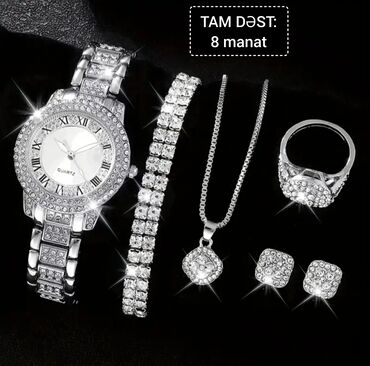Bijuteriya dəstləri: ZƏRGƏRLİK DƏSTİ – parlaq damla formalı daşlarla — 6