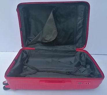 Putni koferi i torbe: Crveni tvrdi kofer na točkiće - Materijal: tvrda plastika (ABS/PC — 6